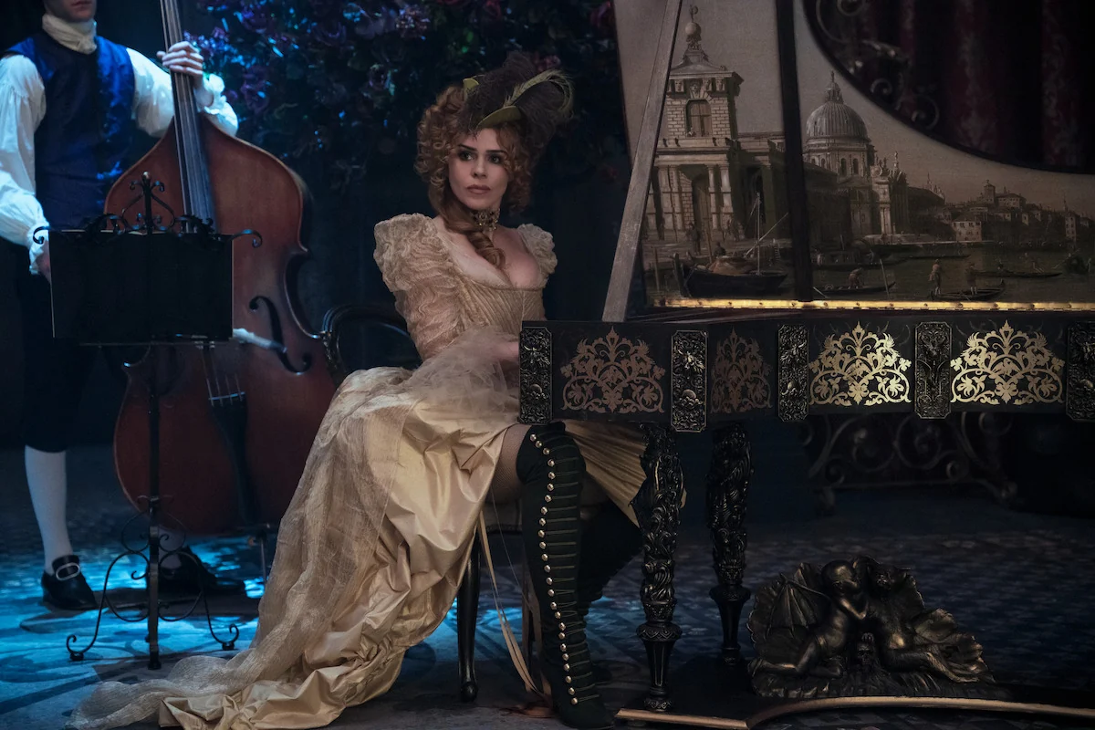 Billie Piper as Isadora Capri in a Season 2 portrait for Wednesday on Netflix