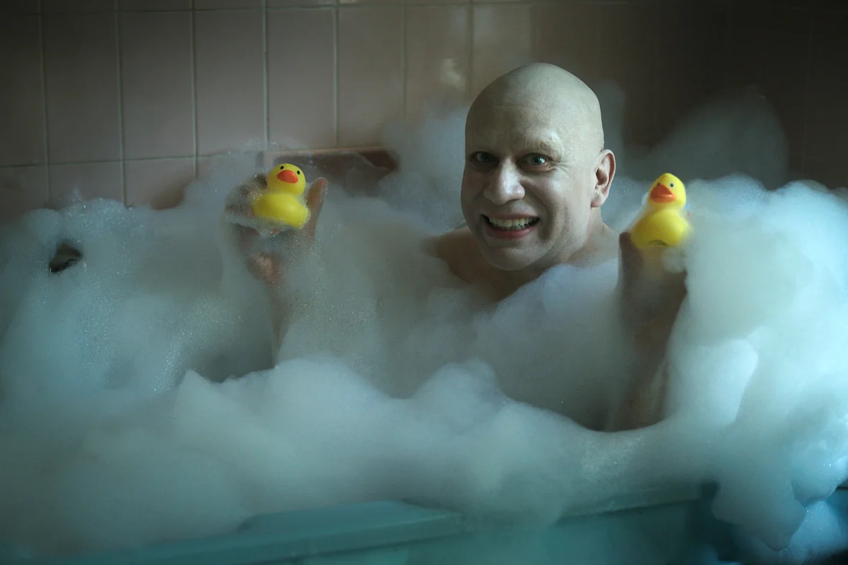 Fred Armisen as Uncle Fester in a Season 2 portrait for Wednesday on Netflix